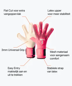T1TAN Rebel 2.0 Fluo Pink Junior-Kinderen Rebel Collectie|Keepershandschoenen Voor Kinderen