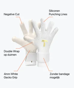 T1TAN Rebel 2.0 White-Out Junior Pro-Kinderen Keepershandschoenen Voor Kinderen|Rebel Collectie
